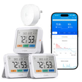 GoveeLife front view 3-pack showing clear displays and benefits of multi-room monitoring