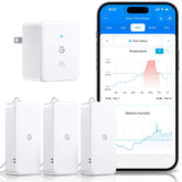 GoveeLife gateway and three mini sensors showing kit components and easy setup