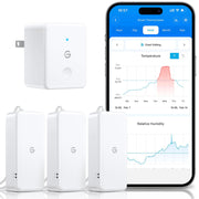 GoveeLife gateway and three mini sensors showing kit components and easy setup