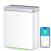 GoveeLife purifier front view showing clean, modern design and fast airflow benefit