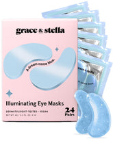 grace & stella empaque frontal elegante mostrando parches y beneficios