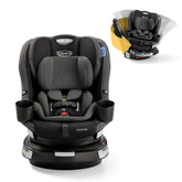 Graco front view showing seat fabric and bolsters for comfort
