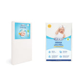Graco front packaging showing mattress and protector set with clear benefits