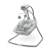 Graco Simple Sway Swing front view showing compact design and cozy seat