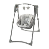 Graco Slim Spaces front view showing compact footprint and quick setup benefit