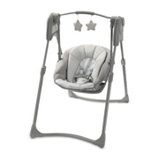 Graco Slim Spaces front view showing compact footprint and quick setup benefit