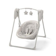 Graco slim spaces front view showing compact modern frame and cozy seat for easy placement
