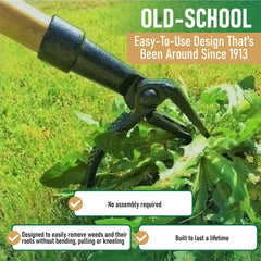 Grampa's Weeder steel four-claw head closeup showing root-gripping strength