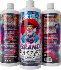 GRAND MASTER SMOKE soaking action with glass piece submerged showing effective residue lifting and improved clarity