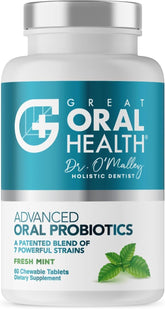 Great Oral Health front packaging showing product benefits and mint flavor