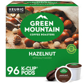 Green Mountain Coffee Roasters front packaging showing hazelnut flavor and 96-count convenience