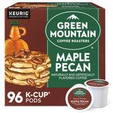 Green Mountain Coffee Roasters front packaging showing maple pecan pods and benefit convenience