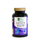Green Pasture front packaging of fermented cod liver and butter oil capsules highlighting convenience
