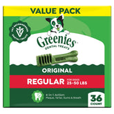 Greenies envasado frontal 36 unidades mostrando conveniencia y frescura