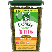 Greenies envase frontal gatitos pollo mostrando diseño y beneficio nutricional