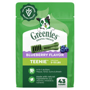 Greenies presentación delantera con sabor arándano que muestra el envase y beneficios visibles.