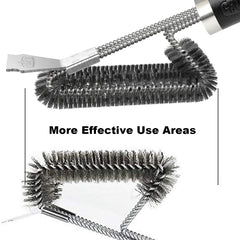 GRILLART reinforced 18-inch handle shown to provide extra reach and heat safety