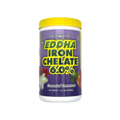 Grow More frente del empaque de 1 lb mostrando el producto y beneficio de corrección de hierro