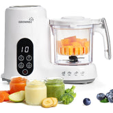 GROWNSY front view of compact steamer blender showing clean design and space-saving benefit
