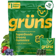 Grüns front packaging showing 10-count box and brand clarity, easy storage benefit