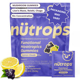Grüns Nutrops front packaging showing product and lemon flavor benefit