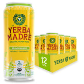 Guayaki front can showing Bravo Mango label and low sugar benefit