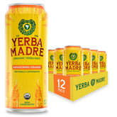 Guayaki can front view showing Awakening Orange branding and can design, inspires refreshment