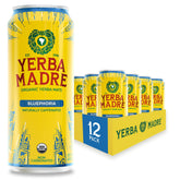 Guayaki Can front view showing Bluephoria flavor and organic labeling