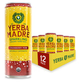 Guayaki front can view showing Cranberry Pom flavor and refreshing benefit