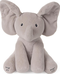 GUND Flappy elefante frente mostrando diseño y suavidad para abrazos
