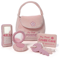 GUND bolso frontal rosa con las cinco piezas organizadas y fácil almacenamiento