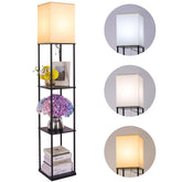 Gupuzm floor lamp front view showing shelves and lamp for organized lighting