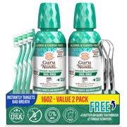 GuruNanda frente del envase 16 oz destacando frescura prolongada