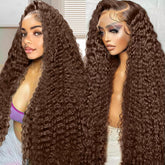 GXTKI peluca frontal chocolate vista frontal natural y favorecedora