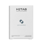 H2TAB front packaging showing box and 30-count tablets, clear product identification