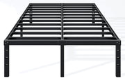 Hafenpo vista frontal de la cama full negra con estilo minimalista y orden