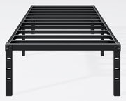 Hafenpo cama individual frontal, estructura metálica robusta y diseño minimalista