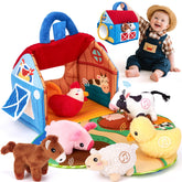 hahaland barn front closed showing compact handle and travel-ready design