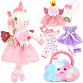 hahaland unicorn ballerina front view showing soft plush and colorful outfit benefits cuddles