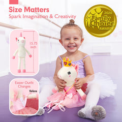 hahaland unicorn outfits laid out to show mix-and-match options for creative play