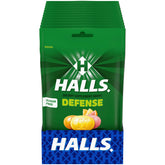 HALLS Defense front packaging showing bulk 300-count and citrus branding for convenient supply