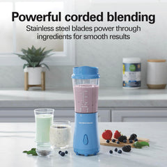 Hamilton Beach stainless steel blade close-up for efficient ice and fruit blending