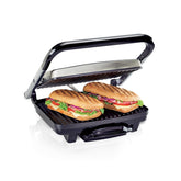 Hamilton Beach frontal del producto mostrando diseño compacto y beneficios de cocina rápida