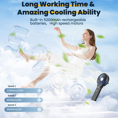 HandFan folded in palm illustrating portability and easy packing benefit