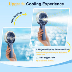 HandFan detalle del nebulizador con niebla ultrafina para refrescar sin mojar