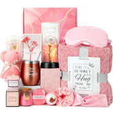 Hangerspace front of gift box showing curated spa items and ready-to-gift presentation