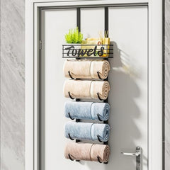 HapiRm cesta superior etiquetada TOWELS con accesorios decorativos útiles