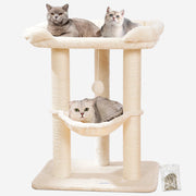 Happi N Pets vista frontal del árbol para gatos, cómodo y estable