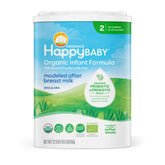 Happy Baby front package showing Stage 2 formula and organic badge for reassurance