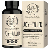 Happy Healthy Hippie bottle front view showing product name and benefit